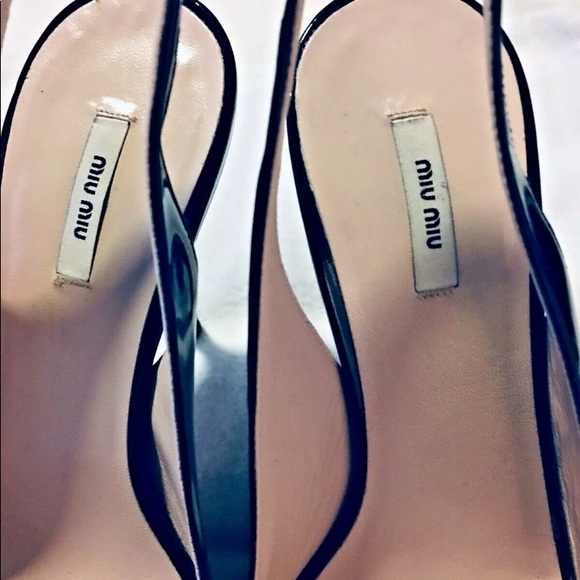 MIU MIU PRADA BLACK STRAPPY SLINGBACKS PUMPS 5.5 - Picture 2 of 11